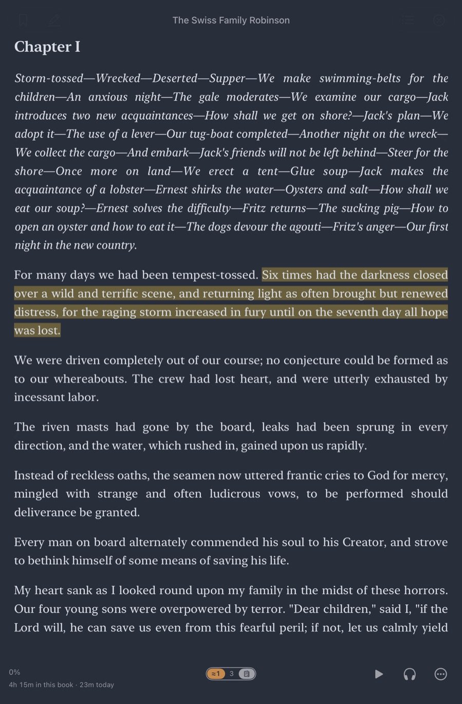 The same page at night